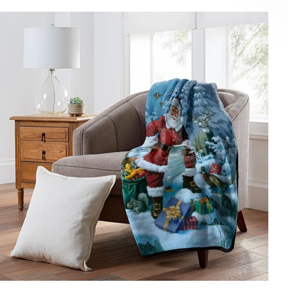 Moonlight Christmas Plush Throw Blanket 50"x60"